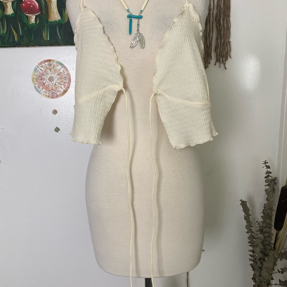 NWOT plus size Shein Curve summer top spaghetti straps cream festival bra 3 XL - Picture 4 of 8